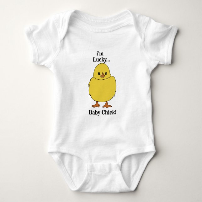 Body Para Bebê Pintinhos, sou Pintinho de Bebê Sortudo (Frente)