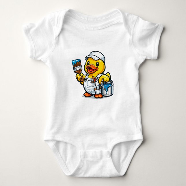 Body Para Bebê Pintor de Pato de Borracha (Frente)