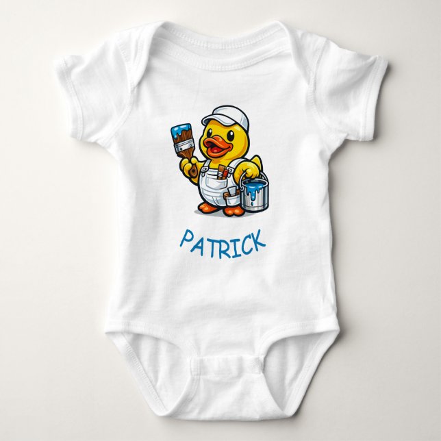 Body Para Bebê Pintor de Pato de Borracha (Frente)
