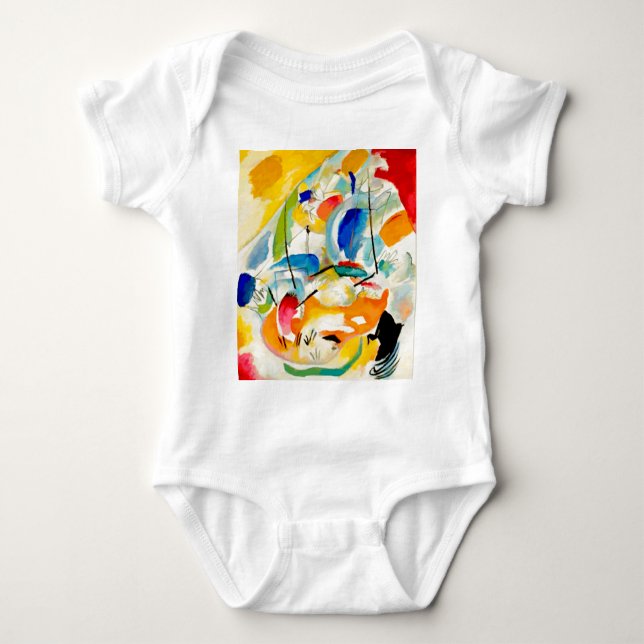 Body Para Bebê Pintura da Batalha do Mar de Kandinsky em 1913 (Frente)