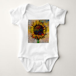 Body Para Bebê Pintura de Girassol Abstrata Bonita