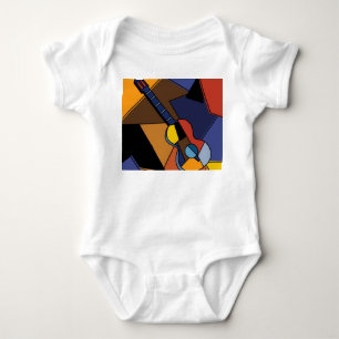 Body Para Bebê Pintura De Surrealismo De Guitarra Cubista.