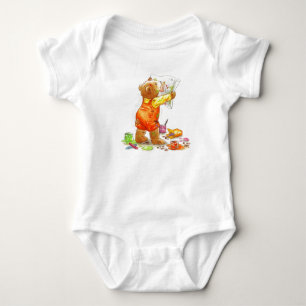 Body Para Bebê Pintura do urso do bebê