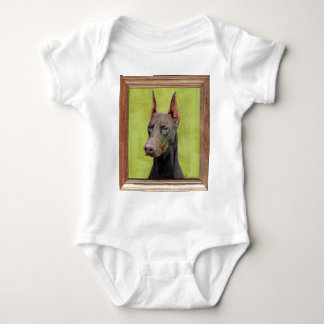 Body Para Bebê Pintura vermelha do Pinscher do Doberman