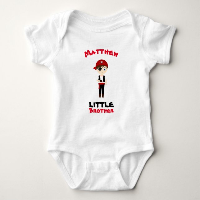 Body Para Bebê Pirata Boy Little Brother (Frente)