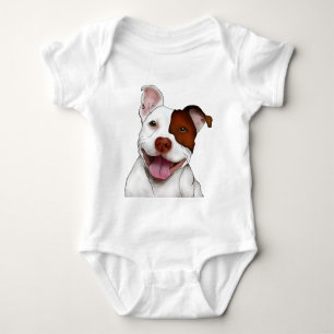 Body Para Bebê Pitbull de sorriso feliz