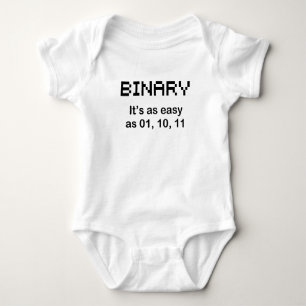 Body Para Bebê Pixéis engraçados do código BINÁRIO do t-shirt