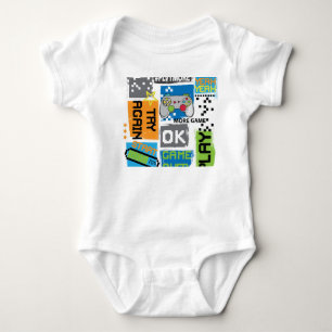 Body Para Bebê pixel do jogo de tipografia: fundo divertido.