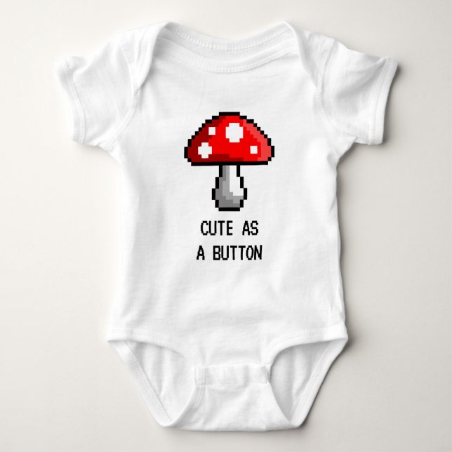 Body Para Bebê Pixel Mushroom Baby Bodycase (Frente)