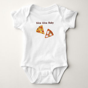 Body Para Bebê Pizza de Comida Rápida Bonita - Rostos de Comida d