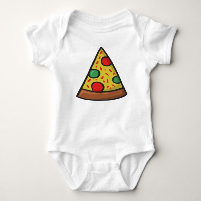 Body Para Bebê Pizza de desenho animado (Frente)