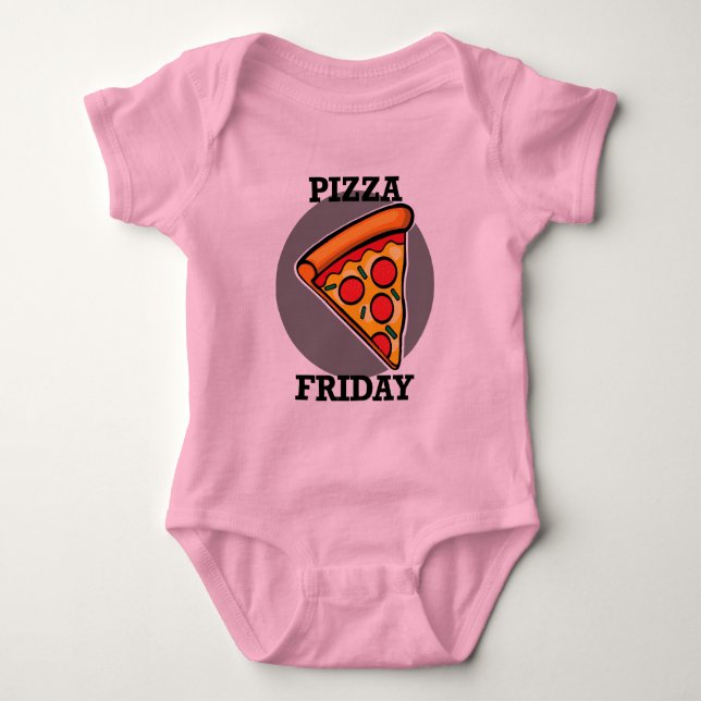 Body Para Bebê Pizza Sexta-Design - Bebê Jersey Bodycase (Frente)