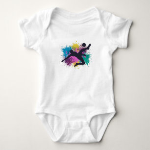 Body Para Bebê Placas de cor Grungy do futebol
