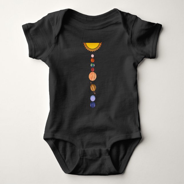 Body Para Bebê Planetas do Sistema Solar (Frente)