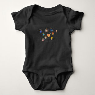 Body Para Bebê Planetas do Sistema Solar Crianças Conhecem o Espa