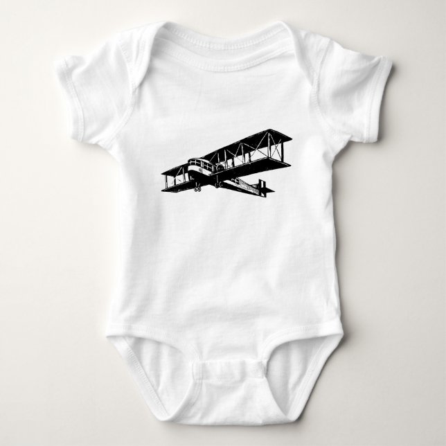 Body Para Bebê Plano Vintage - Preto (Frente)