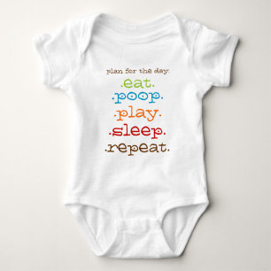 Body Para Bebê Planos do bebê: Coma, tombadilho, sono, repita a