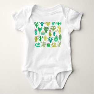 Body Para Bebê Planta de cactus: vintage floral set.