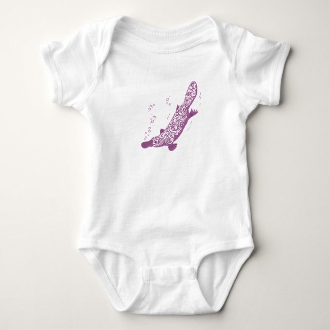 Body Para Bebê Platypus mauve baby creeper/t-shirt (Frente)