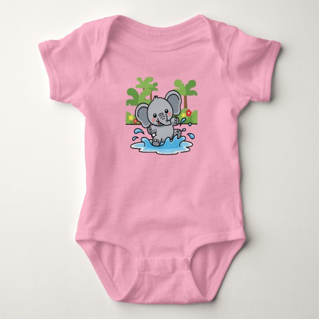 Body Para Bebê Playful Little Elephant Splash (Frente)