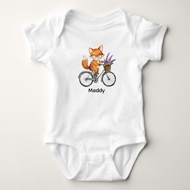Body Para Bebê Playland Fox Riding Bike (Frente)
