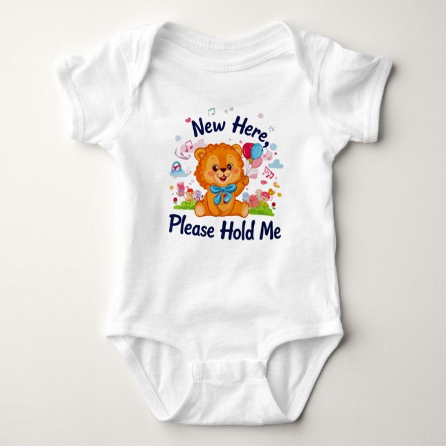 Body Para Bebê Please Hold Me, Cute Lion Cub (Frente)