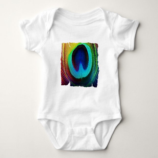 Body Para Bebê Pluma de Pavão Vibrante (Frente)