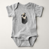 Pocket Pug Cinza Bebê Bebê Bodô
