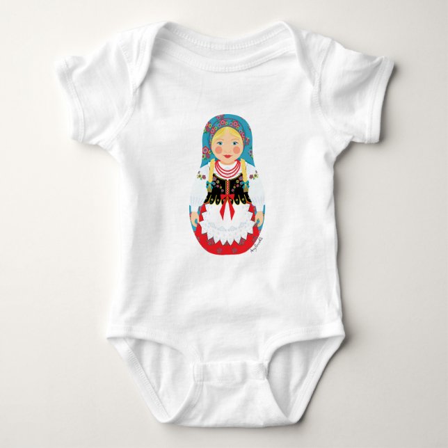 Body Para Bebê Pole Matryoshka Baby Bodydress (Frente)