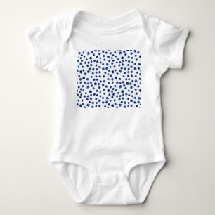 Body Para Bebê Polka Azul: Ponto de Aquarela Sem Vista.
