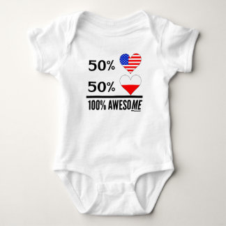 Body Para Bebê Polonês parcialmente americano da metade