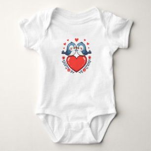 Body Para Bebê Pombinhos de Amor