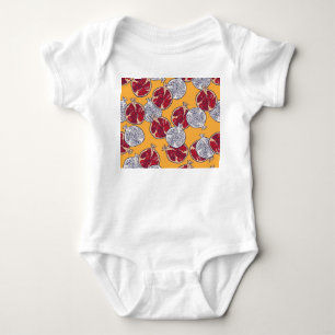 Body Para Bebê Pomegranato Desenhado: Padrão De Vintagem Feita À