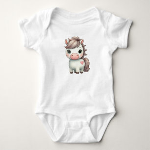 Body Para Bebê Pônei Adorável com Bodydress de Bebê Cardíaco
