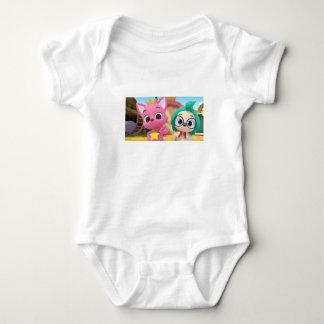 Body Para Bebê Pong rosa e amigos