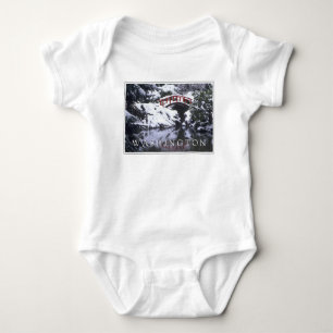 Body Para Bebê Ponte da Lua e Lagoa no Inverno   Seattle, Washing