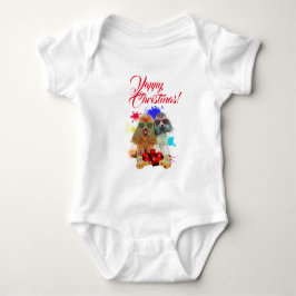 Body Para Bebê Poodle de Natal Yappy Bonito Personalizável