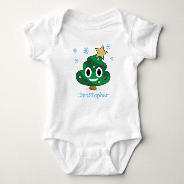 Body Para Bebê Poop Emoji Bebê Enfeite De Árvore De Natal (Frente)