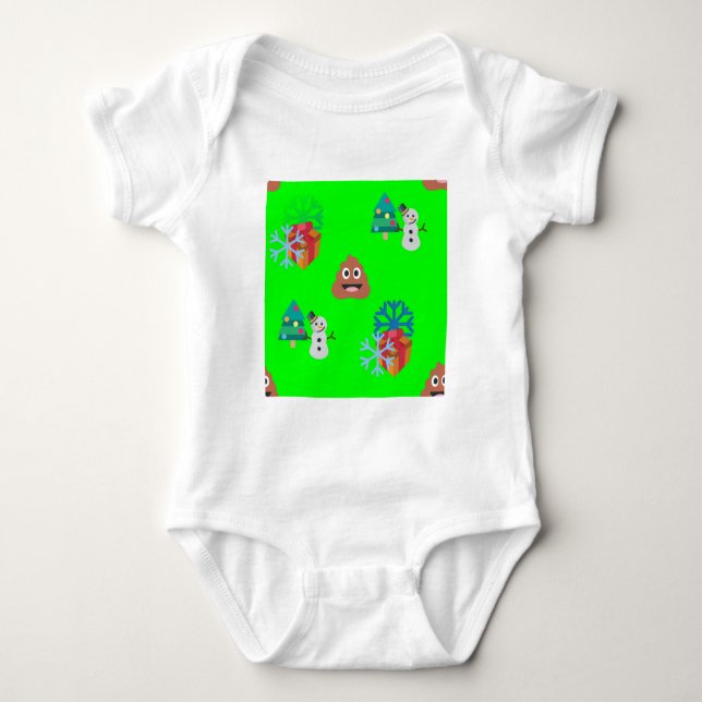 Body Para Bebê poop emoji de natal (Frente)