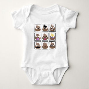 Body Para Bebê Poop Muitos Rostos
