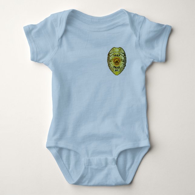 Body Para Bebê PooP! Roupa de mascote da polícia (Frente)