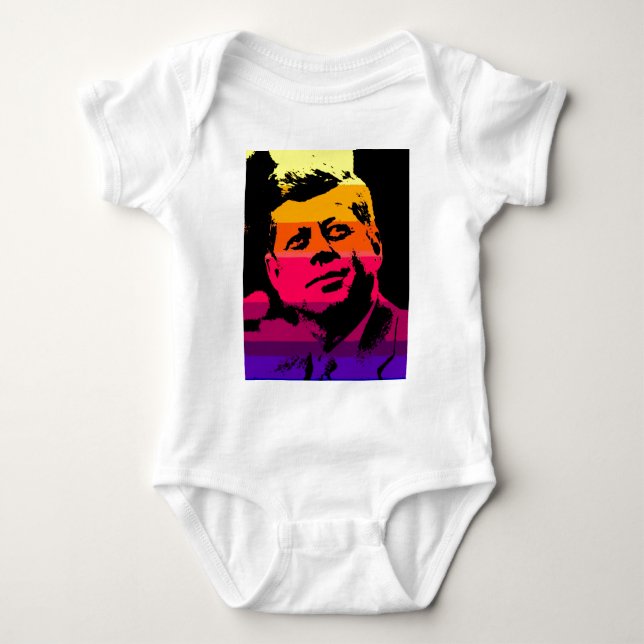 Body Para Bebê Pop Art Jack JFK John F. Kennedy (Frente)