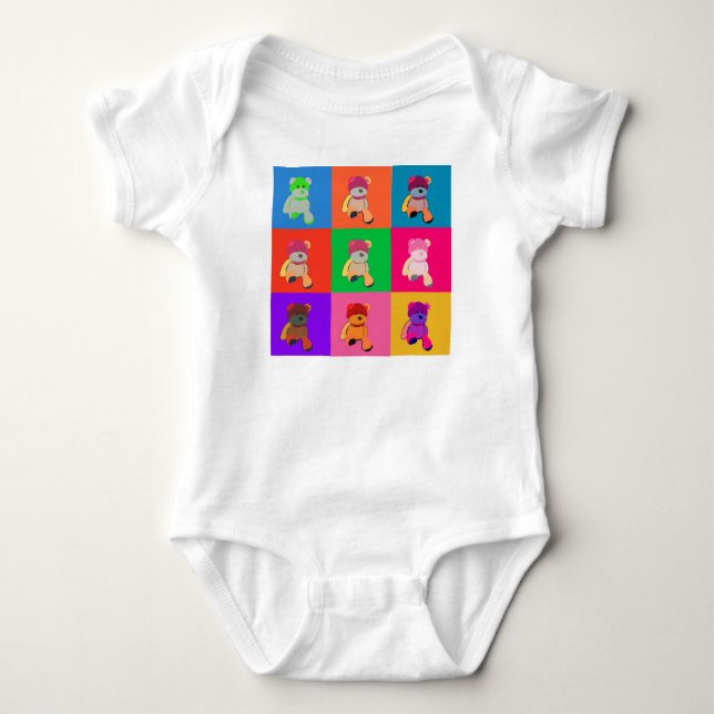 Body Para Bebê Pop Art Teddy Bear Bear Bebê Bodô (Frente)