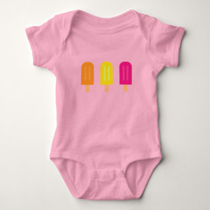 Body Para Bebê Popsicle cor-de-rosa