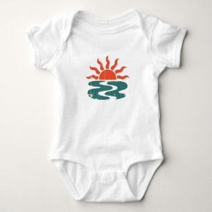 Body Para Bebê Pôr do Sol Tropical de Verão Moderno e Tendência n