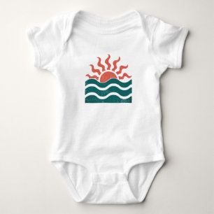 Body Para Bebê Pôr do Sol Tropical de Verão Moderno e Tendência n