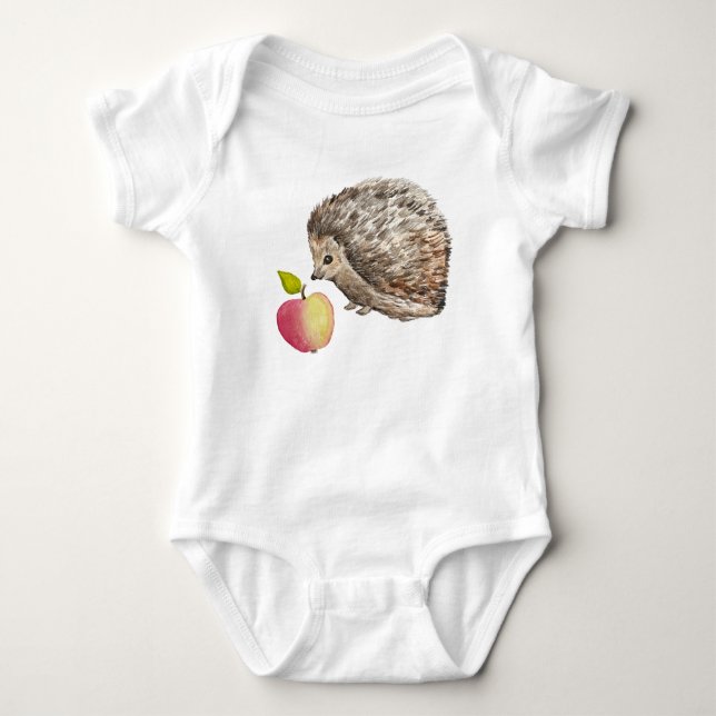 Body Para Bebê Porão e maçã, de cor aquosa (Frente)