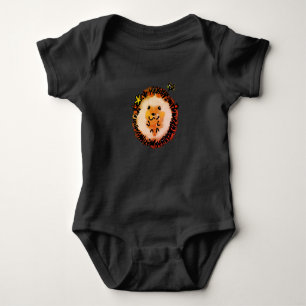 Body Para Bebê Porco Bonito das Folhas do Outono