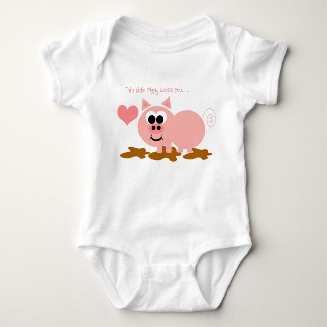 Body Para Bebê Porco pequeno Onsie (Frente)