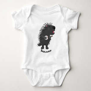 Body Para Bebê Porcupine engraçado bonito tocando cartum banjo